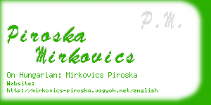 piroska mirkovics business card